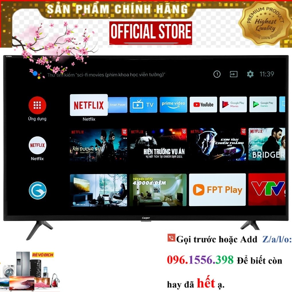 Android Tivi Casper 43 inch 43UGS611 giá rẻ ~P&G