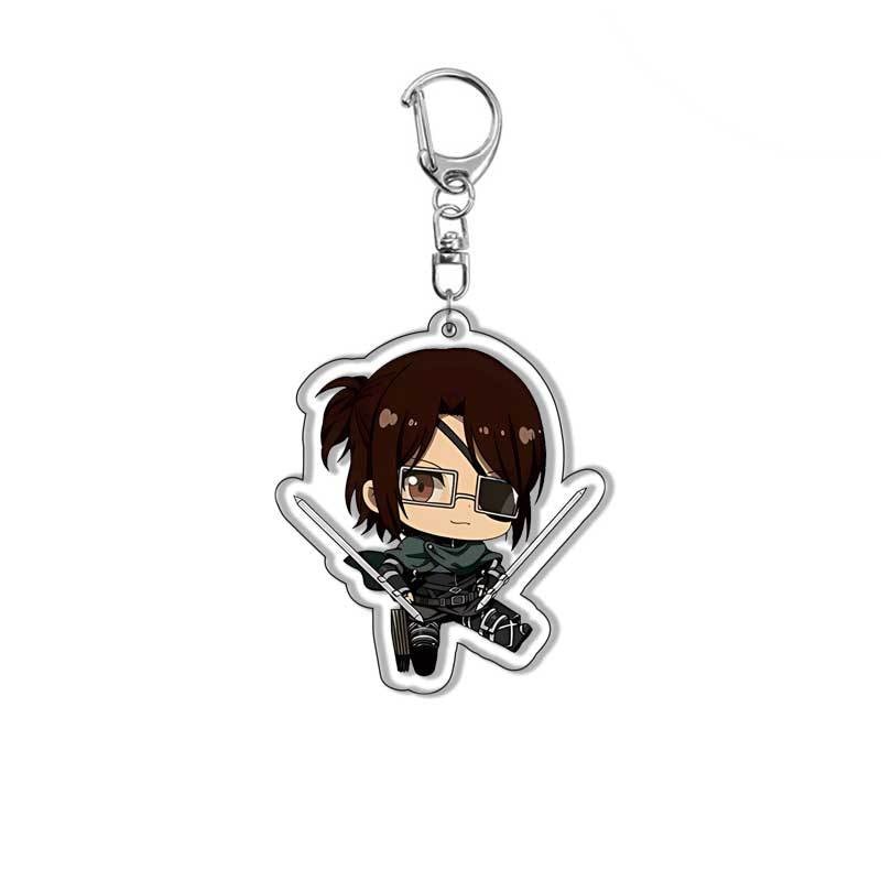 Móc khóa Anime Attack on Titan Levi Ackerman Eren Jaeger Phụ kiện chibi trang trí túi xách balo