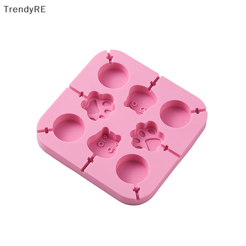 Khuôn Silicon Làm Kem Que Hình Kẹo Mút Hoạt Hình Dễ Thương Kèm Nắp Đậy diy