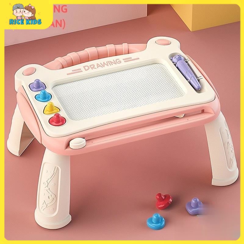 Bảng vẽ tự xóa cho bé thông minh có chân bàn, bảng từ tính tập viết, tập vẽ cho bé