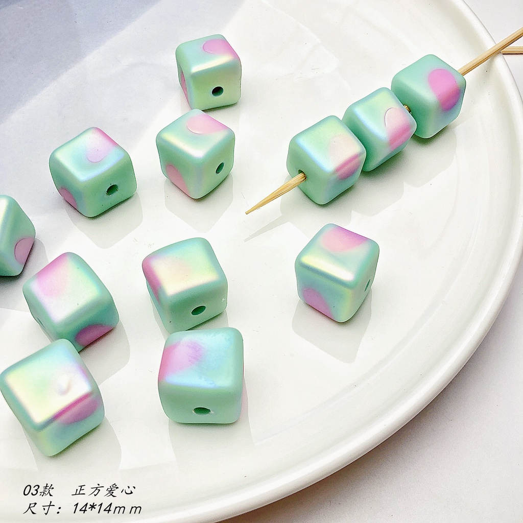 Bộ 5 Hạt Xỏ Vòng Tay handmade Bằng acrylic Độc Đáo Thời Trang diy