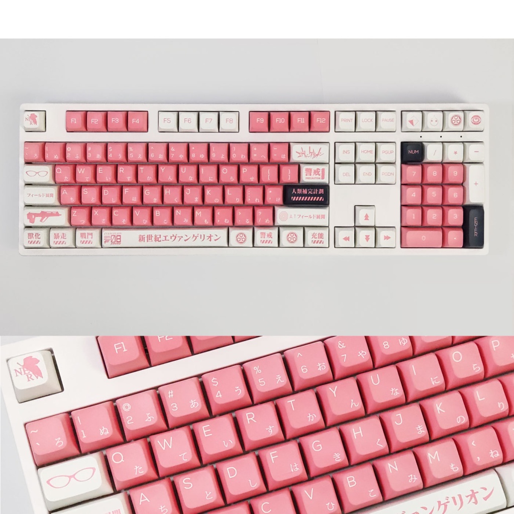 Keycap máy EVA số 8, thăng hoa PBT, XDA9.5mm, 135 phím, thích hợp cho bàn phím trục vệ tinh
