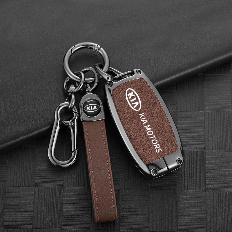 Bao Da Bảo Vệ Chìa Khóa Xe Hơi kia cerato k3 rondo rio soluto Selentos forte Bằng Kim Loại Ốp
