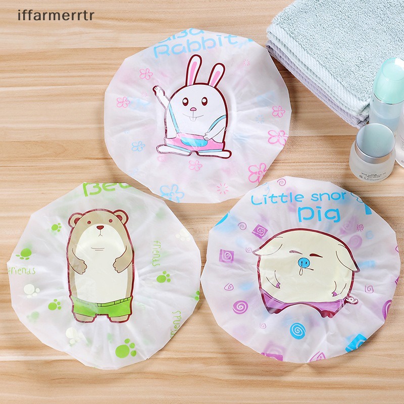 1 Mũ Trùm Tóc Khi Tắm Dày Dặn Chống Nước Chống Dầu In Hình Hoạt Hình Dễ Thương