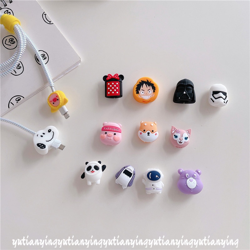 DISNEY Phụ Kiện Bảo Vệ Dây Cáp Sạc usb Hình Chuột mickey minnie winnie Gấu Dễ Thương Sáng Tạo