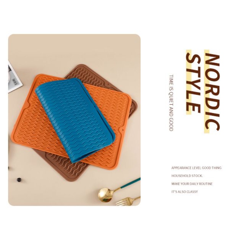 Thảm silicon cách nhiệt, thảm lót đĩa, đế lót ly, thảm lót bát đĩa nhà bếp, thảm chống bỏng, thảm vuông để bàn hầm