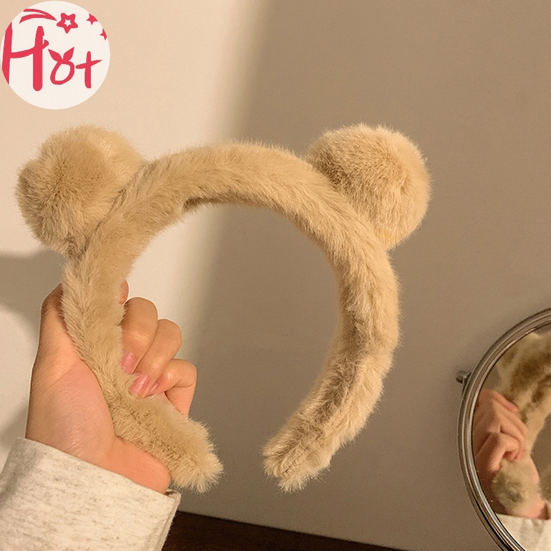 Jr Băng Đô Cài Tóc Hình Tai Gấu Bằng Lông Nhung Dễ Thương Xinh Xắn Cho Bé Gái vn