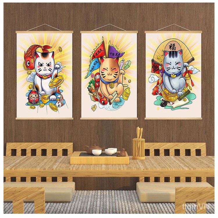 Tranh Treo Tường Gỗ Trơn Kiểu Nhật Bản Trang Trí Phòng Khách / Ăn sushi / Nhà Hàng