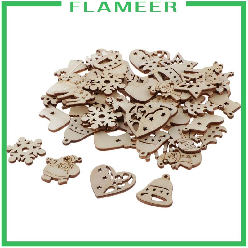 Set 50 Ngôi Sao Gỗ Gồm 50 Mảnh Ghép Hình Trang Trí Cây Thông Noel