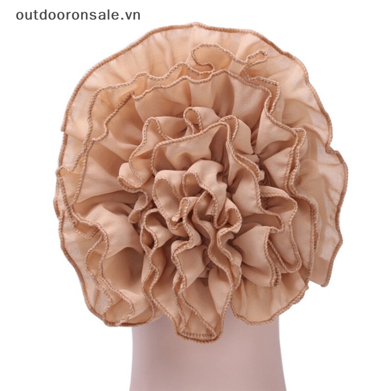 Khăn Trùm Đầu turban Co Giãn In Hoa Xếp Ly hijab Ấn Độ Cho Nữ
