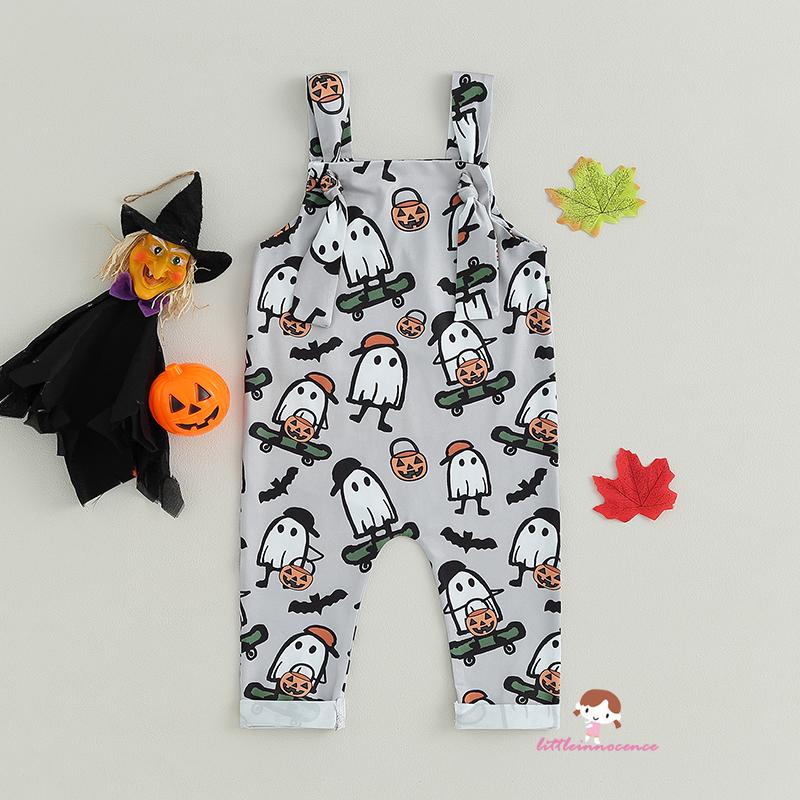 Bộ Áo Liền Quần Sát Nách In Hoạt Hình Phong Cách halloween Cho Bé