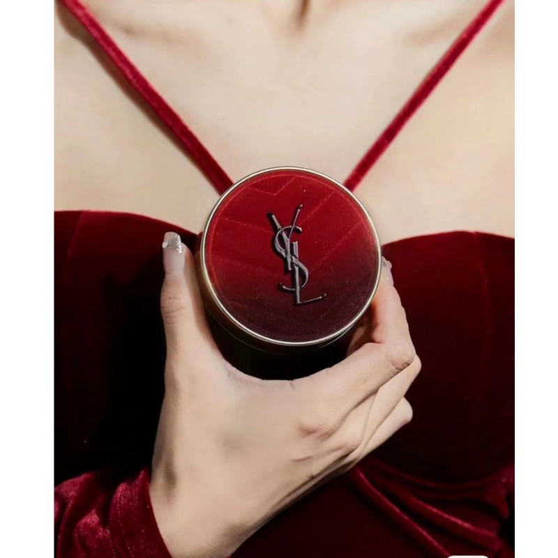 France ysl Kem Nền bb / cc b10 / b20 Dạng air cushion Màu gradient Nhung Đỏ Phiên Bản Giới Hạn Ngày Lễ Tình Nhân