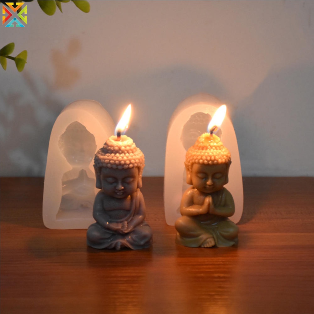 Khuôn silicone Làm Nến / Xà Phòng Hình Phật Tổ 3d diy