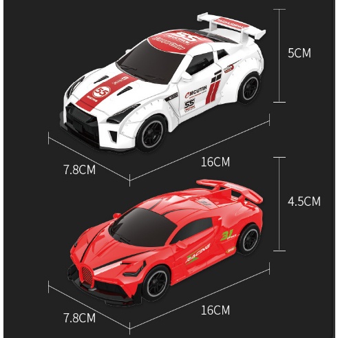 Xe Drift 1/24 GTR đẩy trớn tự Drift đánh lái dành cho bé trai, chất liệu nhựa ABS chống va đập