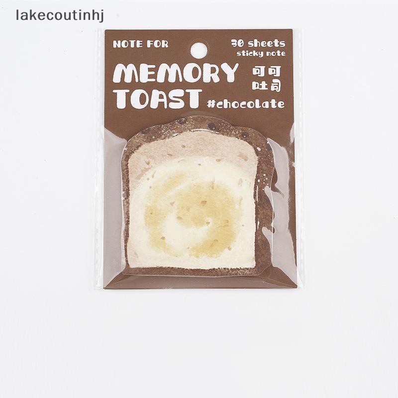 Bộ 30 Tờ Giấy Ghi Chú Tự Dính Hình Bánh Mì Nướng Hoạt Hình Đáng Yêu