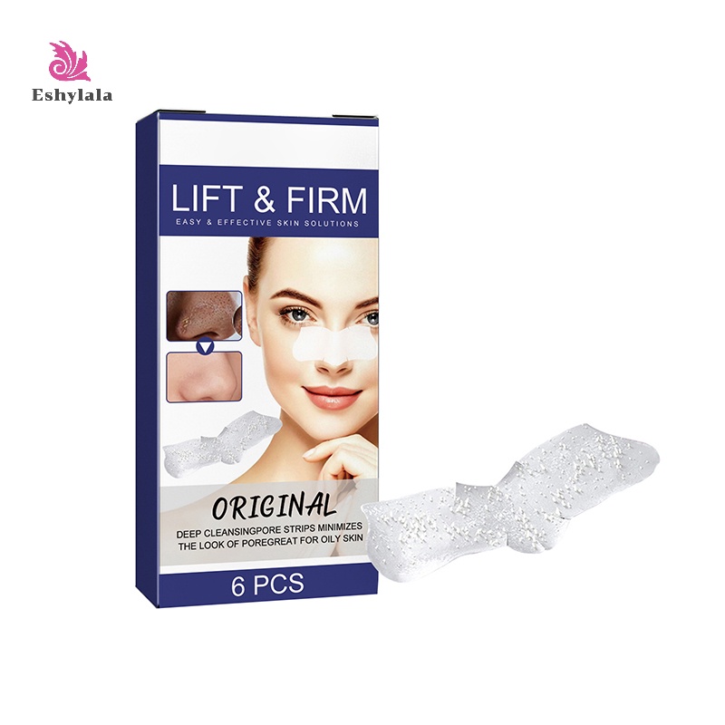 Bộ 6 Mặt Nạ Lột Mụn Đầu Đen Mũi Làm Sạch Sâu Se Khít Lỗ Chân Lông Chăm Sóc Da Hiệu eshylala Dành Cho Nam Và Nữ