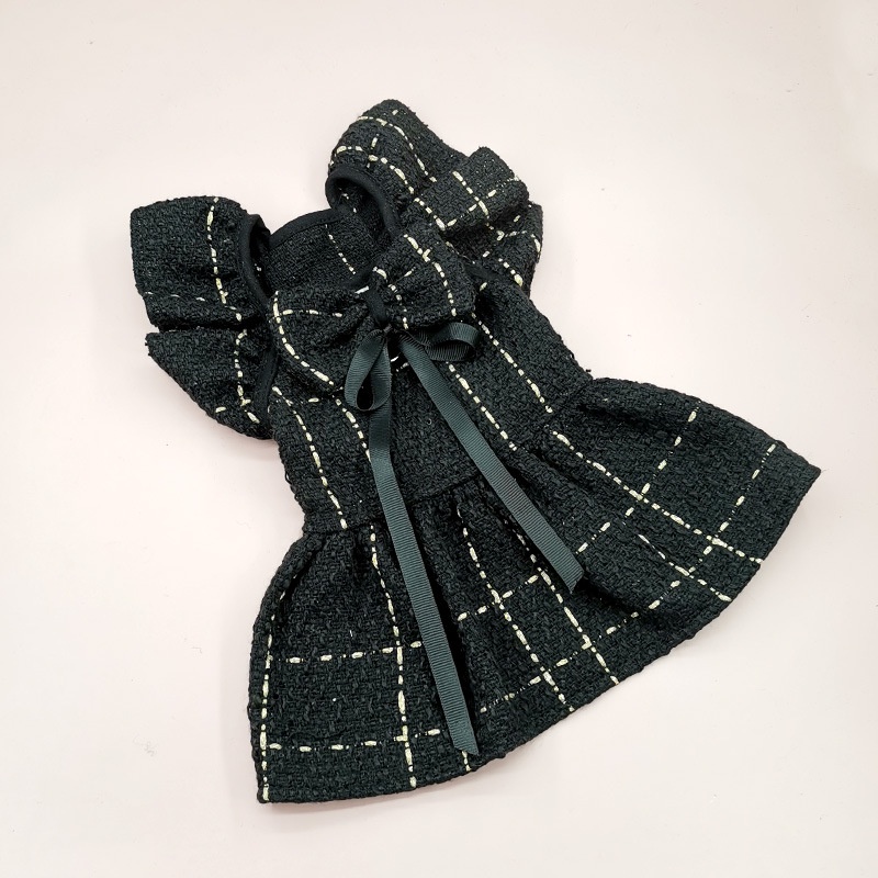 Đầm Cưới Nhún Bèo Đính Nơ Xinh Xắn Cho Thú Cưng Chó Mèo shih tzu teddy