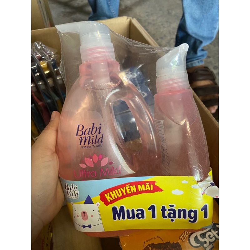 Sữa Tắm Em Bé Babi Mild White Sakura Chai 850ml TẶNG chai 400ml date 2026