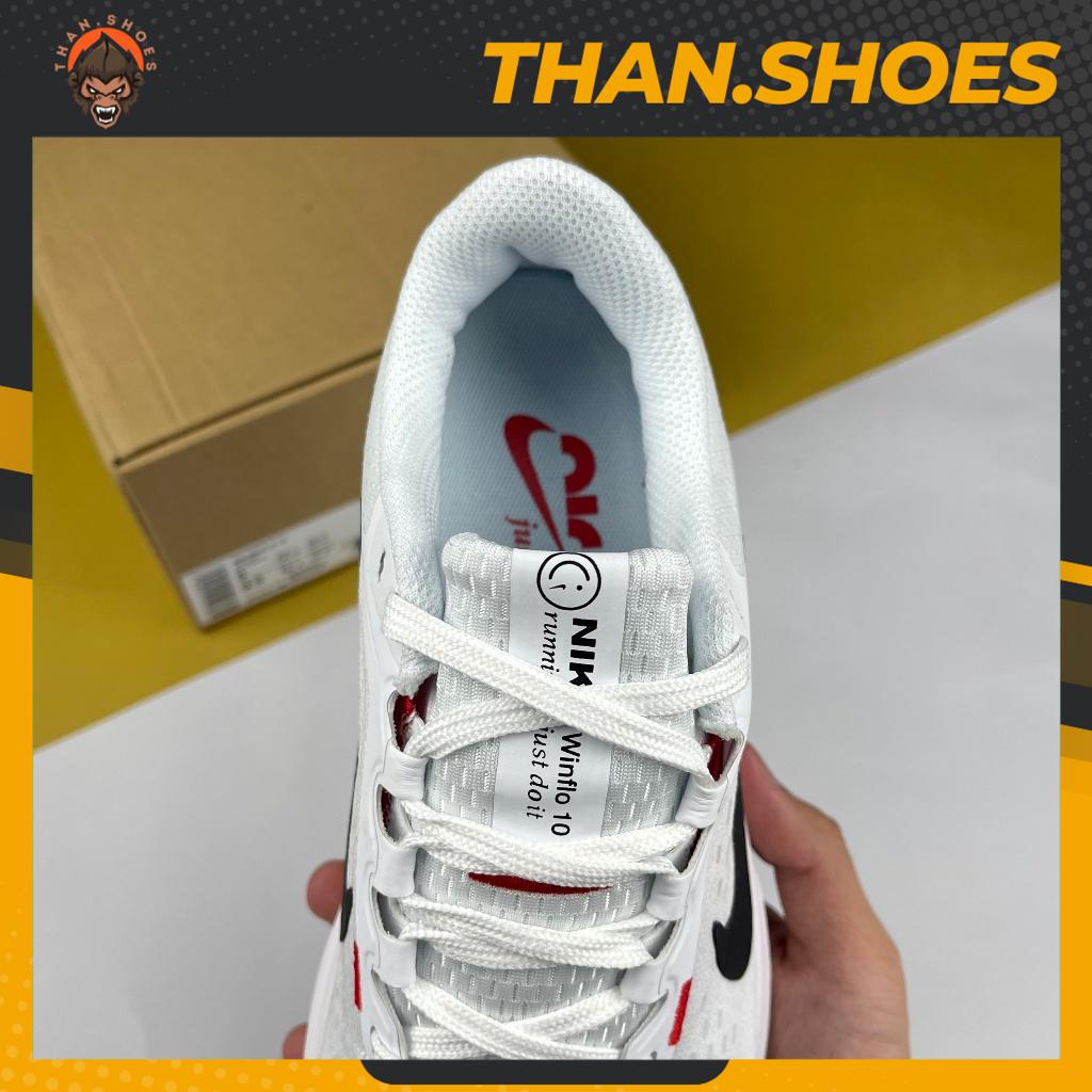 Giày Thể Thao Zoom Winflo 10 White Black Crimson, Zoom Winflo Trắng Móc Đen - Than.Shoes
