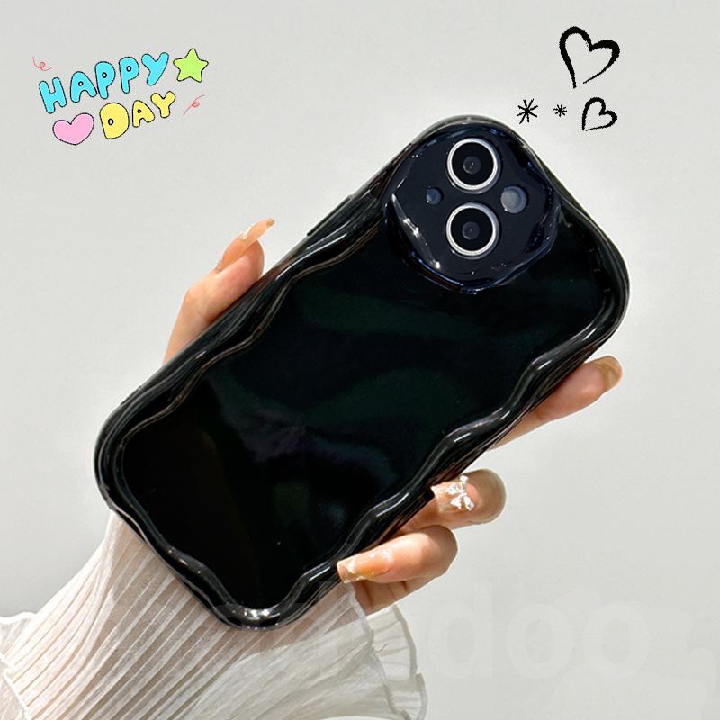 Casing VIVO Y91C Y95 Y1S Y91i Y93 Y95 Y19 Y85 Y51 2020 Y51S Y31 2021 Y53S 4G V21E V20 Z1 S1 V15 Pro V9 Youth ins High sense simple solid color Wavy Cream Edge Fine Hole Airbag Anti-fall Clear Soft Phone Case YX 01