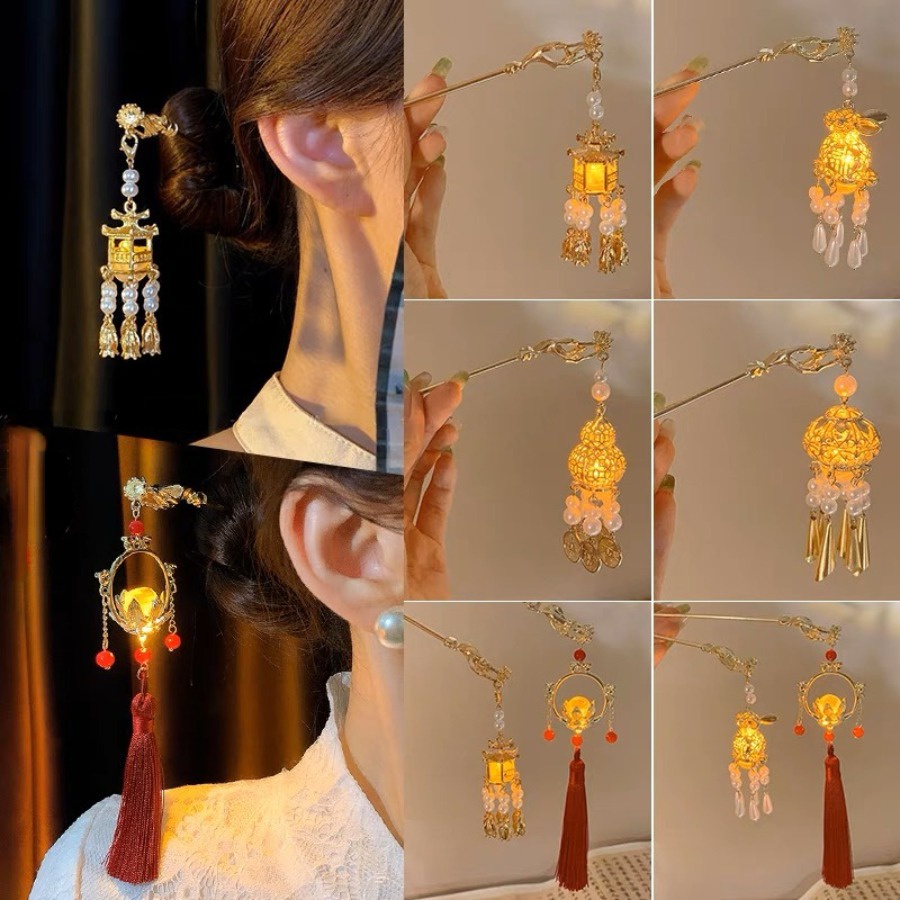 Trâm Cài Tóc 17cm Bằng Kim Loại Đính Ngọc Trai Cổ Điển Cho Nữ