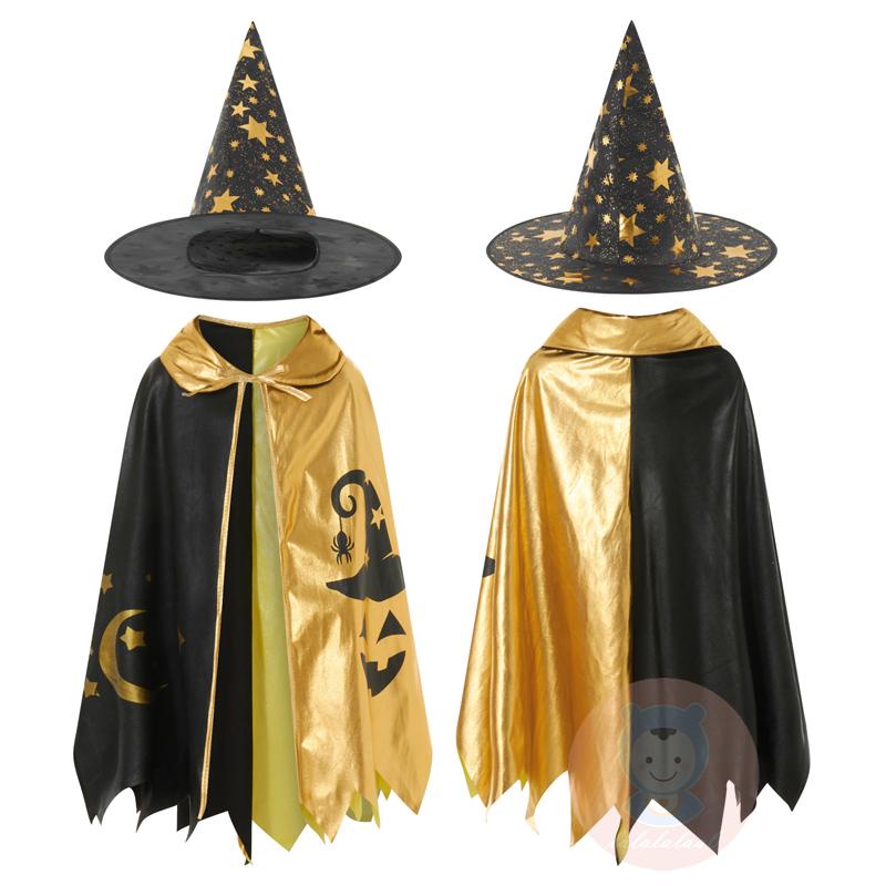 Laa6-kids halloween Áo Choàng Phù Thủy Có Mũ