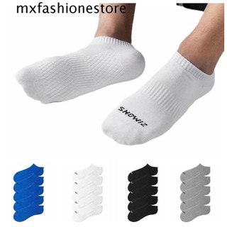 Set 5 đôi vớ cotton mỏng cổ thấp màu sắc đơn giản dành cho nam