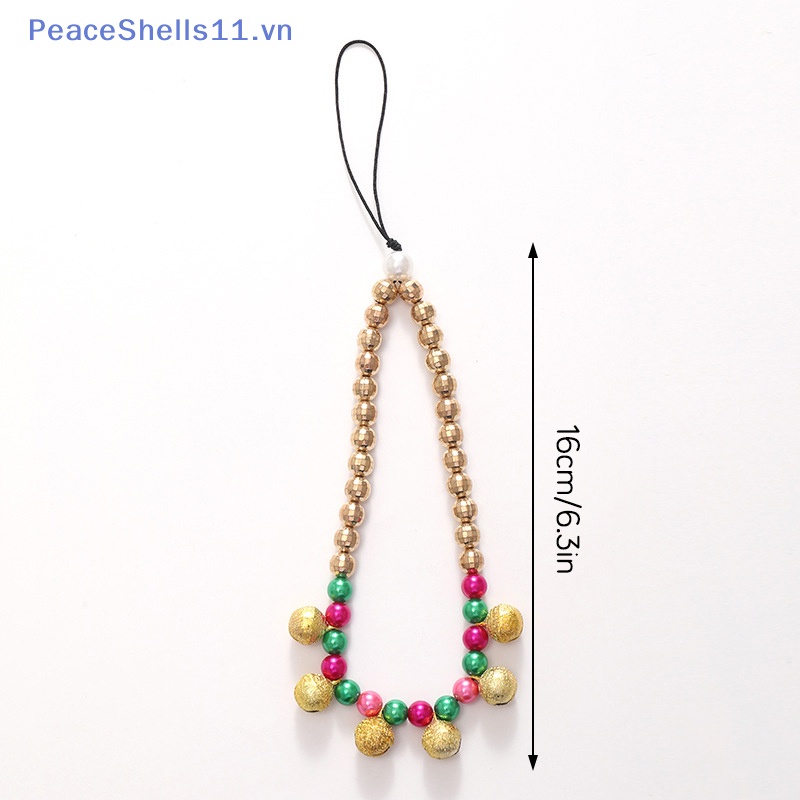 Peaceshells Dây Đeo Điện Thoại Bằng acrylic Đính Hạt Chống Thất Lạc Hình Bánh Mì Gừng Giáng Sinh Dễ Thương
