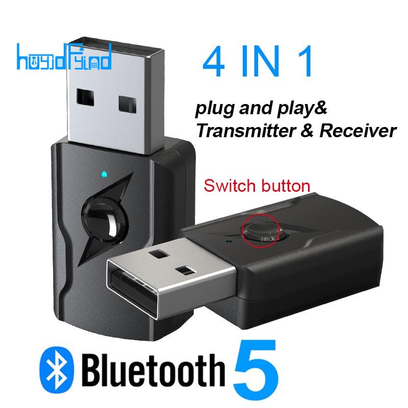 Thiết Bị Truyền Nhận Tín Hiệu bluetooth 5.0 4 Trong 1 Cho Loa / tv / pc / Xe Hơi