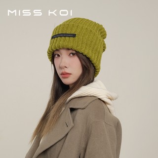 Misskoi  Mũ Len Trùm Đầu Cỡ Lớn ~ Phong Cách Lười Mùa Thu Đông Ấm Áp Dễ Phối Đồ Hợp Thời Trang Cho Nữ