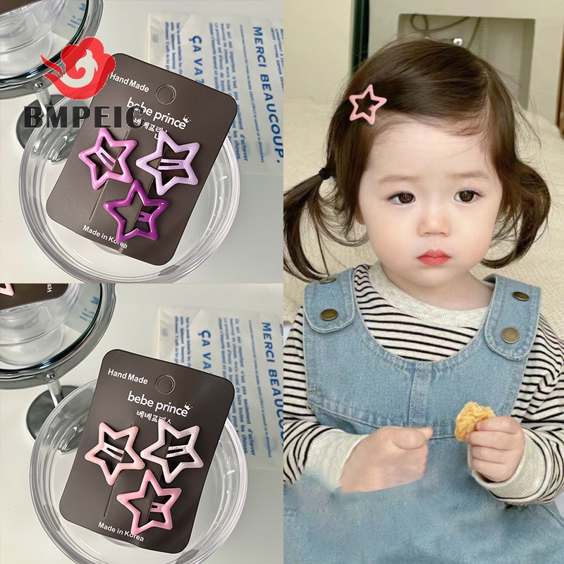 Set 3 Kẹp Tóc bb y2k Hình Ngôi Sao Nhiều Màu Sắc Dễ Thương Cho Nữ Mới