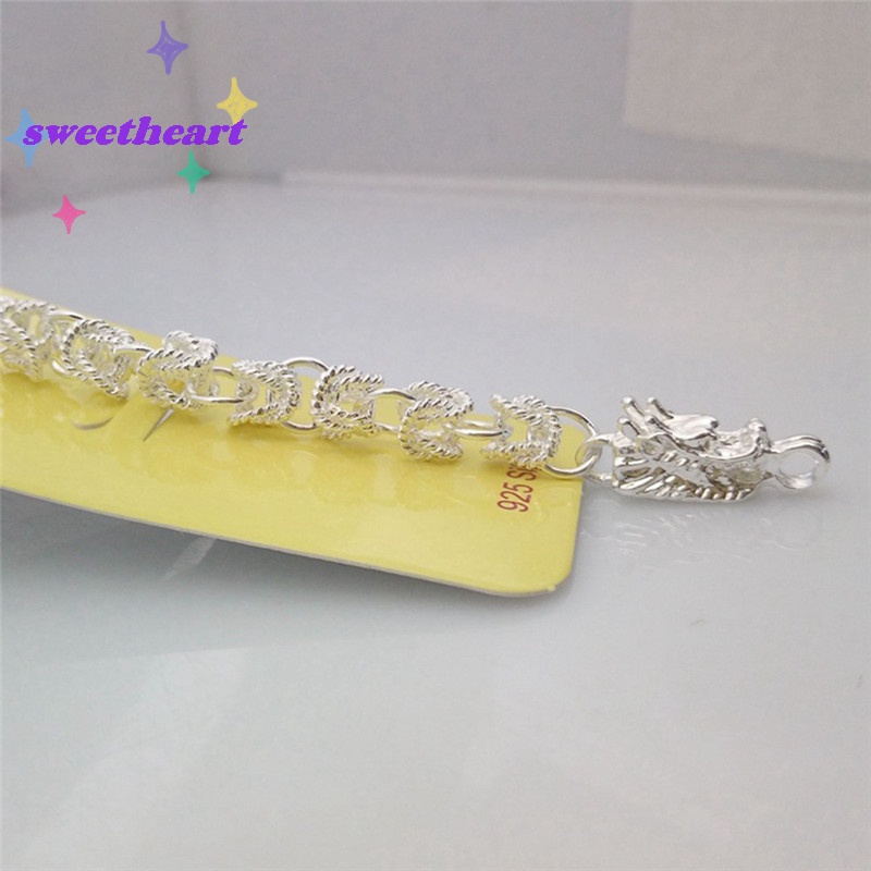Vòng Tay Dây Xích Mạ Bạc Hình Rồng Thời Trang Dành Cho Nam