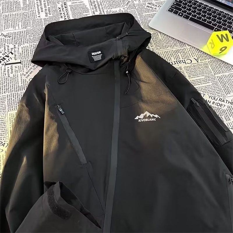 Deukio Áo Khoác Thể Thao Có Mũ Trùm Dáng Rộng Hợp Thời Trang Cho Nam