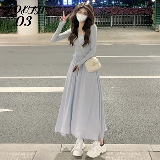 Đầm Công Chúa Tay Dài Cổ Vuông Phong Cách Pháp Thời Trang Mùa Thu Hàng Mới Dành Cho Bạn Nữ