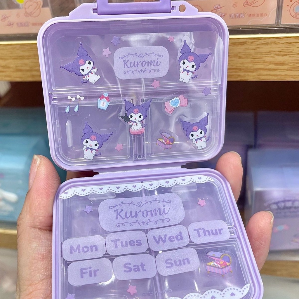 SANRIO Dễ Thương Hộp Đựng Thuốc diy Chống Ẩm In Hình anime kawaii Đáng Yêu Cho Bé Gái