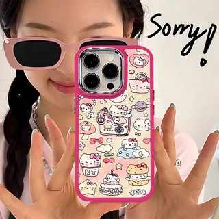 Dễ Thương Ốp Điện Thoại Họa Tiết Mèo Và Bánh Kem Cho iphone 15 14 13 12 11 pro max xs x xr 8 + 7 plus
