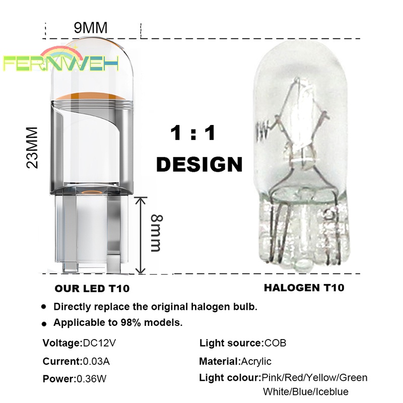 Đèn led cob w5w t10 6000k Ánh Sáng Trắng Tự Động Gắn Biển Số Xe Hơi