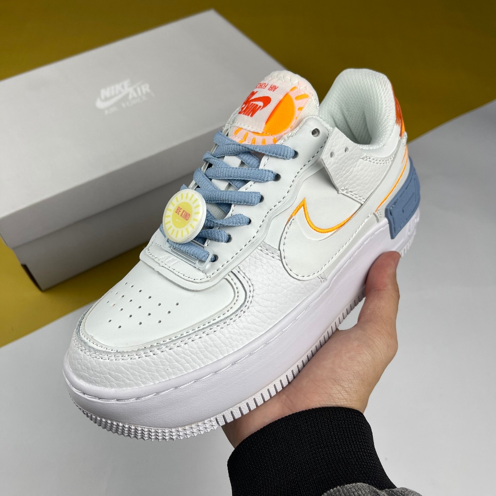 Giày AF1 Shadow Be Kind, AF1 Shadow Trắng Móc Xanh Trắng - Than.Shoes