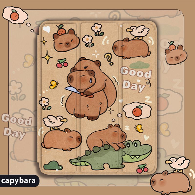 Hoạt Hình Ốp Máy Tính Bảng Mềm Hình Gấu Có Khe Đựng Bút Cho ipad gen10 7 / 8 / 9 air4 air5 pro11 "pro12.9" mini6