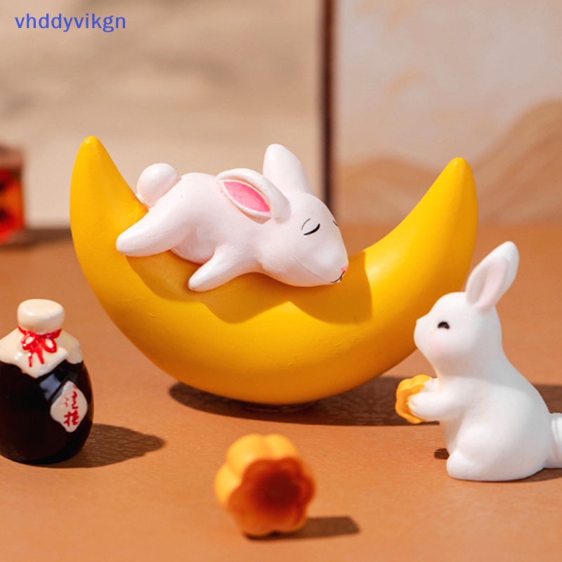 Vhdd Tượng Nhỏ Trang Trí Phong Cảnh Hình Thỏ Bánh Trung Thu Thu Dễ Thương vn