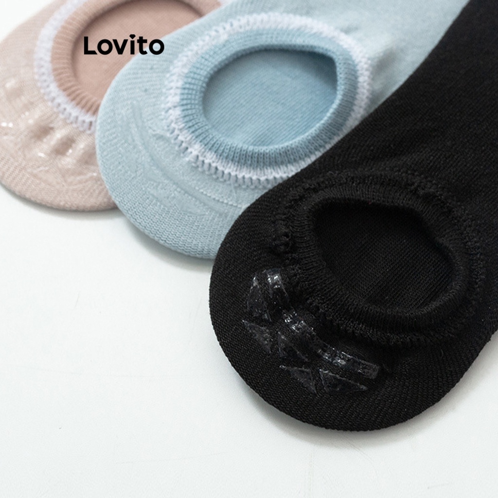 Lovito Tất cơ bản trơn thông thường cho nữ LNA27263