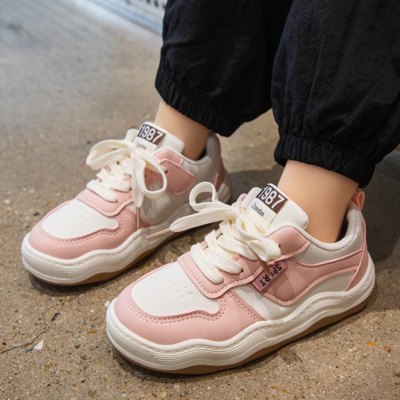 Giày Da Đế Bằng Cột Dây Thời Trang Cho Học Sinh