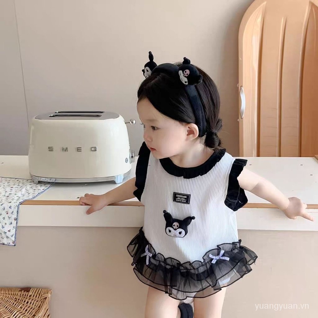 Áo Liền Quần Họa Tiết Hoạt Hình Phong Cách Hàn Quốc Dễ Thương Thời Trang Mùa Hè Cho Bé Sơ Sinh