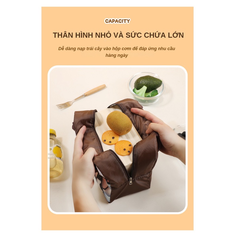 Mới Túi Đựng Hộp Cơm Trưa In Hoạt Hình 3d Dễ Thương