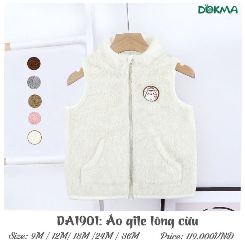 Áo gile lông cừu cho bé Dokma 9-36