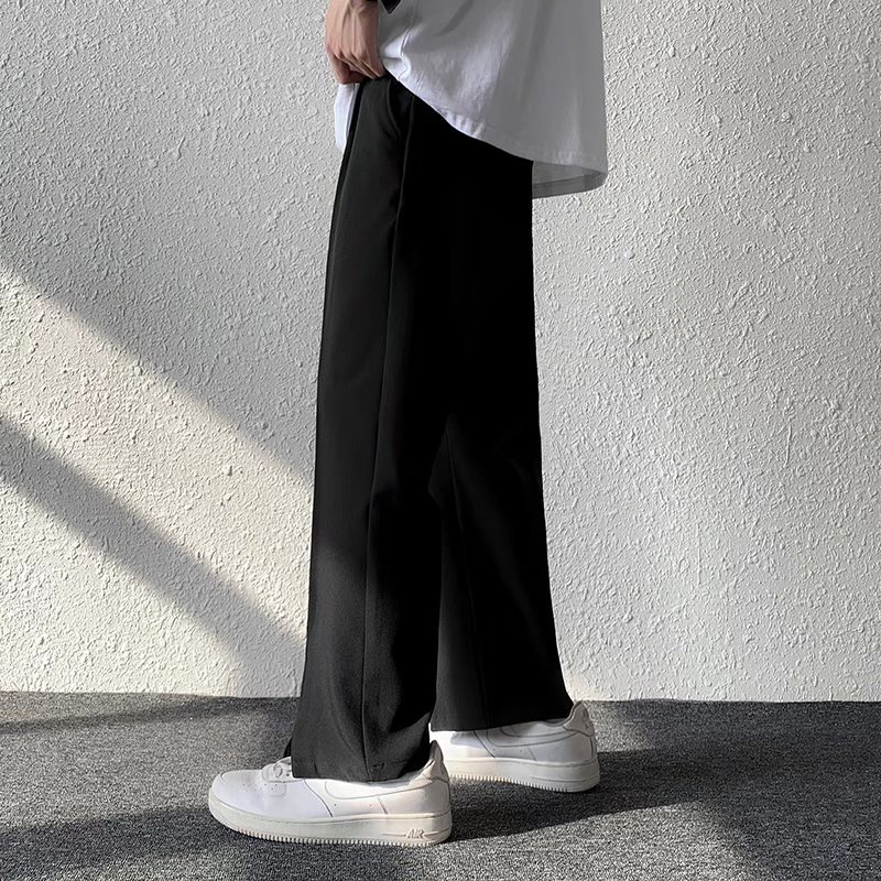 Quần Dài Ống Rộng Xẻ Tà Vải Lụa Mát Cao Cấp Phong Cách Đường Phố Mỹ Thời Trang Mùa Hè Cho Nam