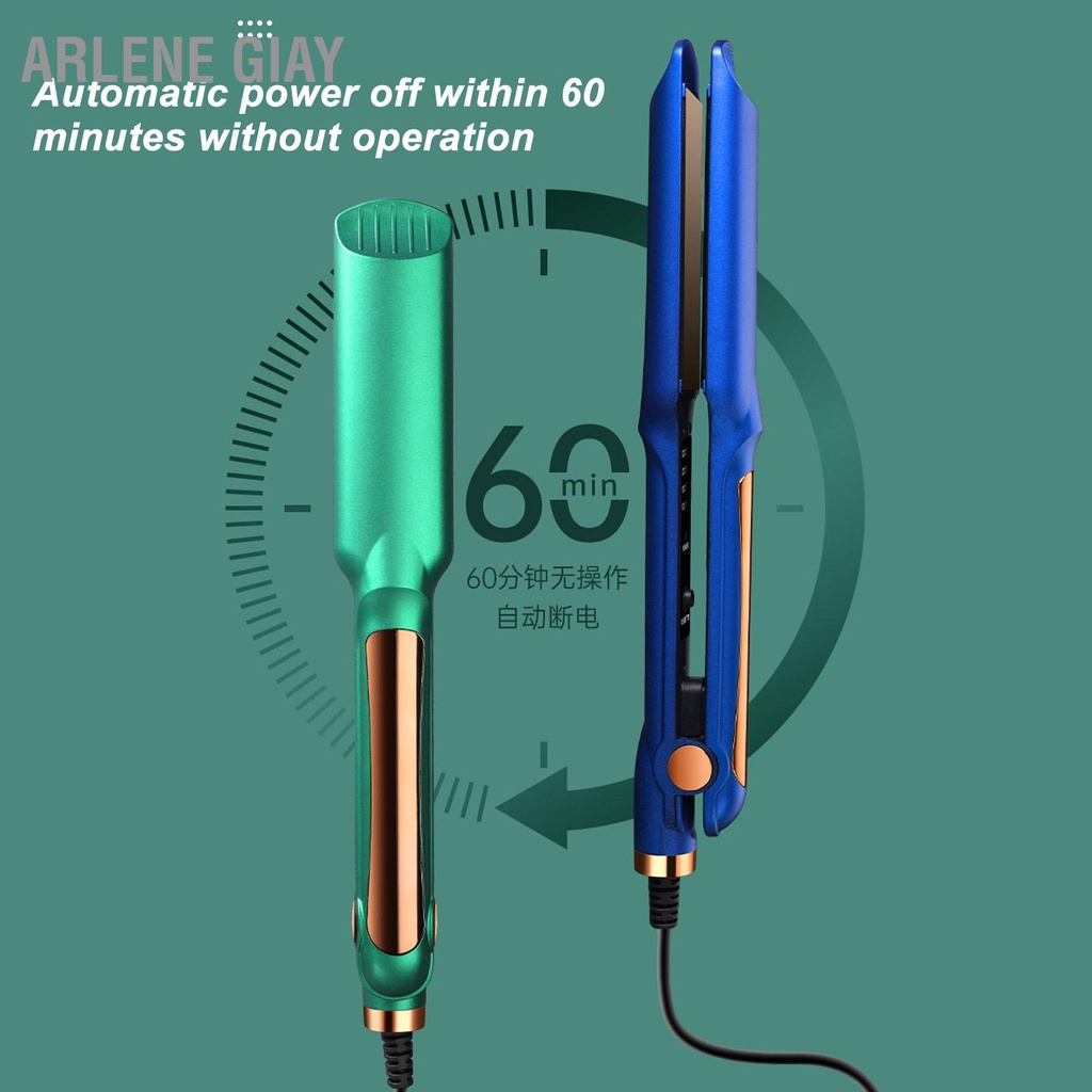 Arlene Giay Máy Duỗi Tóc Uốn 4 Nhiệt Độ Bánh Răng Khô Ướt Sử Dụng Dẹt Phích Cắm US 110V‑220V