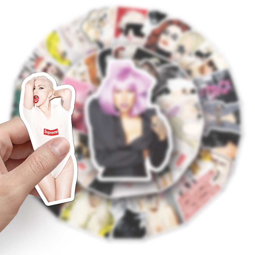 Miếng Dán Trang Trí Vali / Điện Thoại / Hành Lý Chống Thấm Nước Hình Ngôi Sao graffiti 51 lady gaga diy