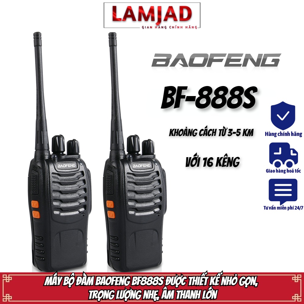 Bộ đàm Baofeng BF-888S LAMJAD bao gồm đầy đủ các phụ kiện,16 Kênh,Chất Lượng Âm Thanh Chuẩn