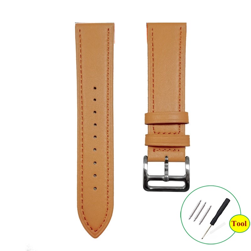 Dây Đeo Tay Thay Thế 20mm 22mm Bằng Da Phối Khóa Inox Mềm Nhiều Màu Cho Đồng Hồ Thông Minh